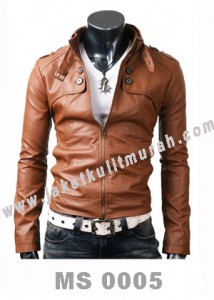 Jaket Kulit Slim Fit Pria MS 0005